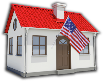 House with American flag